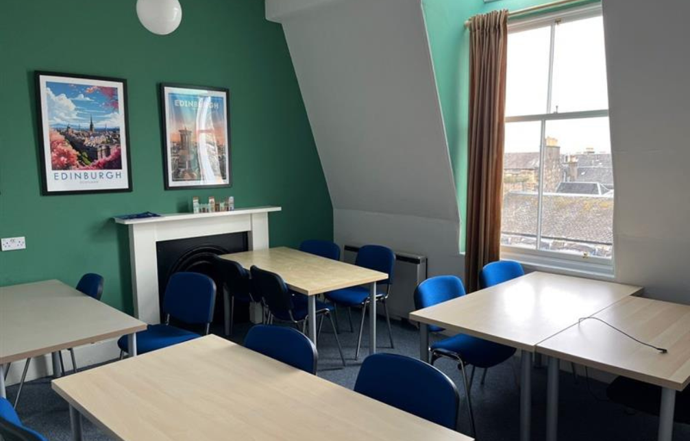 Edinburgh classroom with desks and chairs