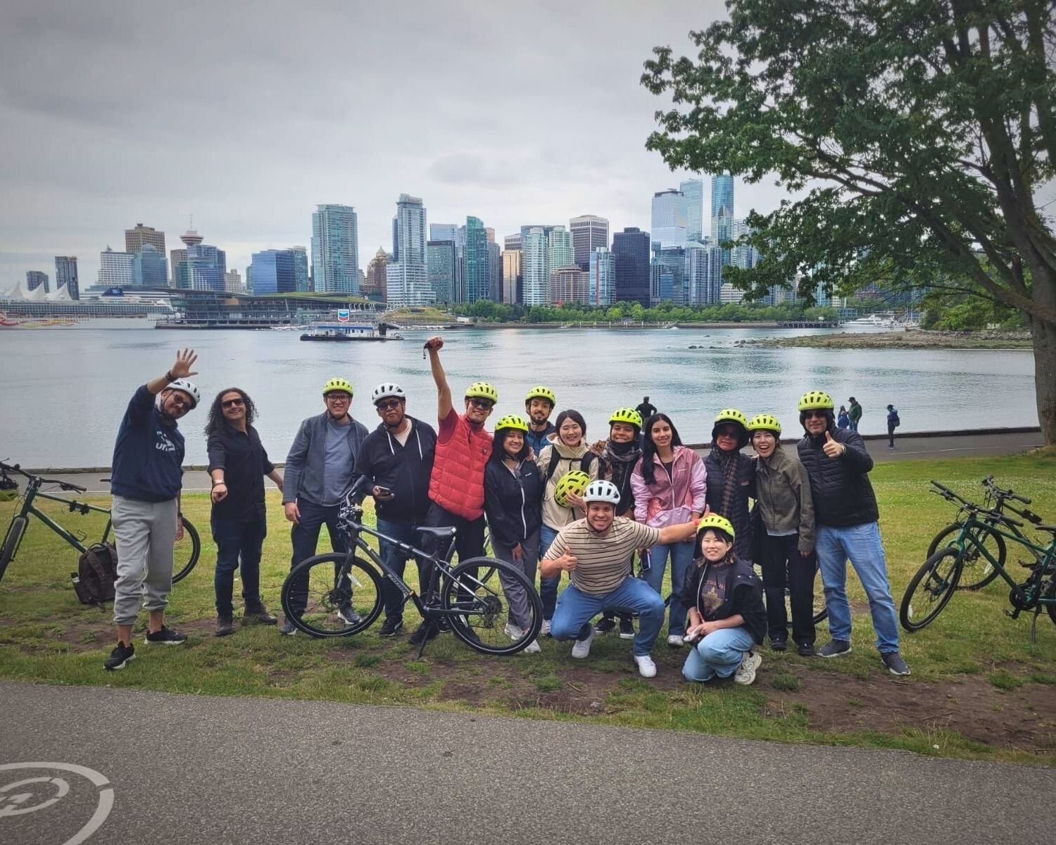 Students out for a bicycle ride